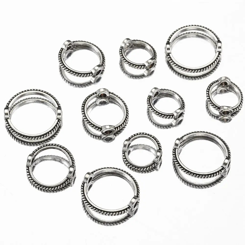Metall Perlenfassung Ring rund 8 10 12 mm Verbinder für DIY Schmuckherstellung Bastelbedarf
