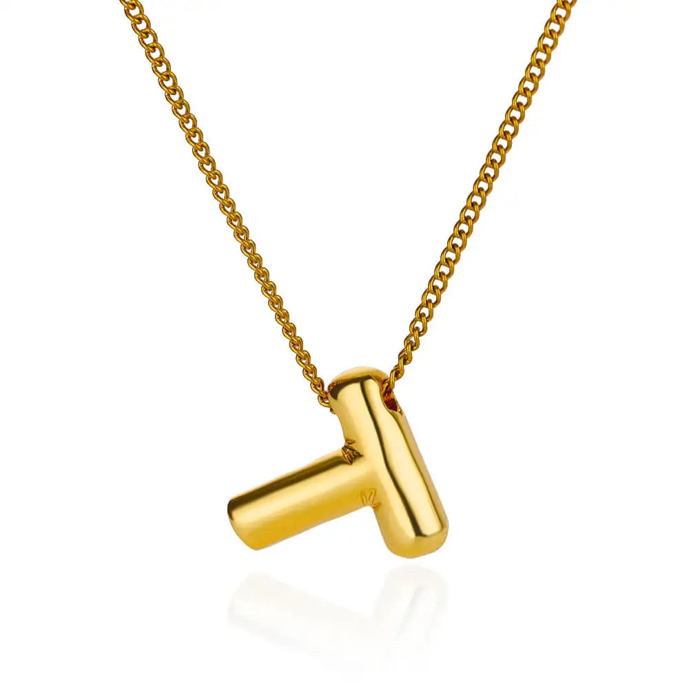 Stijlvolle Chunky Initial Hangertjes Kettingen voor Vrouwen - Gouden RVS A tot Z Bedels, Waterdichte Sieraden Perfect als Verjaardagscadeaus!