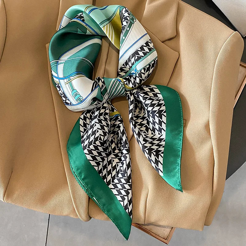 Chique 2023 Zijden Nek Sjaal met Elegante Paardenprint voor Vrouwen - Veelzijdige Vierkante Haarwraps, Foulards en Bandana Opties
