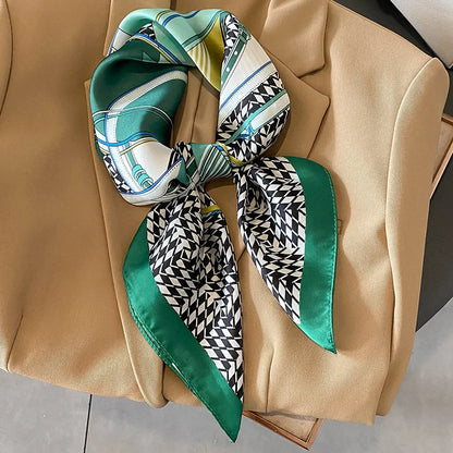 Chique 2023 Zijden Nek Sjaal met Elegante Paardenprint voor Vrouwen - Veelzijdige Vierkante Haarwraps, Foulards en Bandana Opties