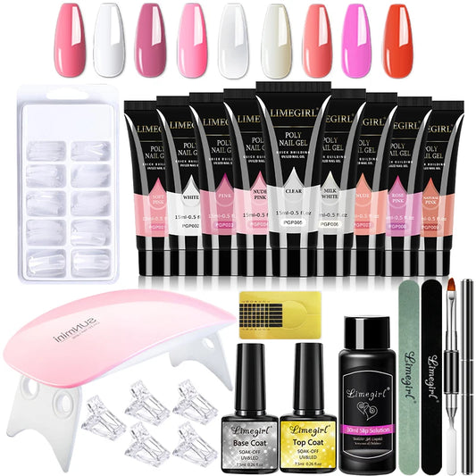 Ultieme 15ml Nagelgel Kit voor Moeiteloze Nagelverlengingen - Compleet Polymer Gel Gereedschap voor Prachtige Acryl Nagelkunst