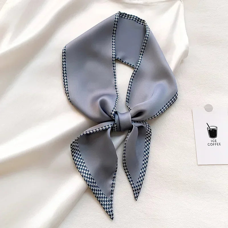 Trendy Floeiende Satijnen Zijde Haar Riem Sjaal voor Vrouwen – Stijlvolle Nekstrik, Tas Sjaal en Skinny Haarband – 2024 Collectie