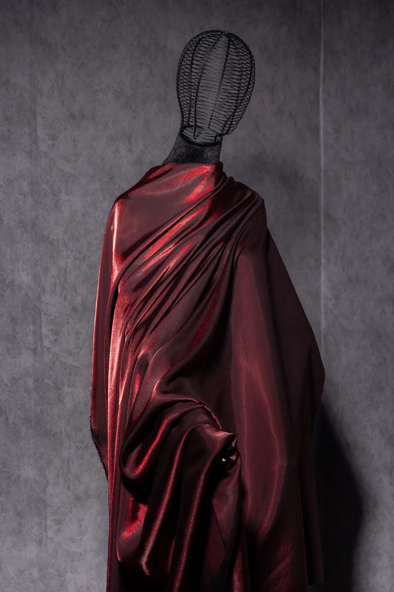 Wine Red Shimmer Fabric 150cm Wide Glazed Silk Look Fabric for Party Dress Sewing DIY Apparel Supplies