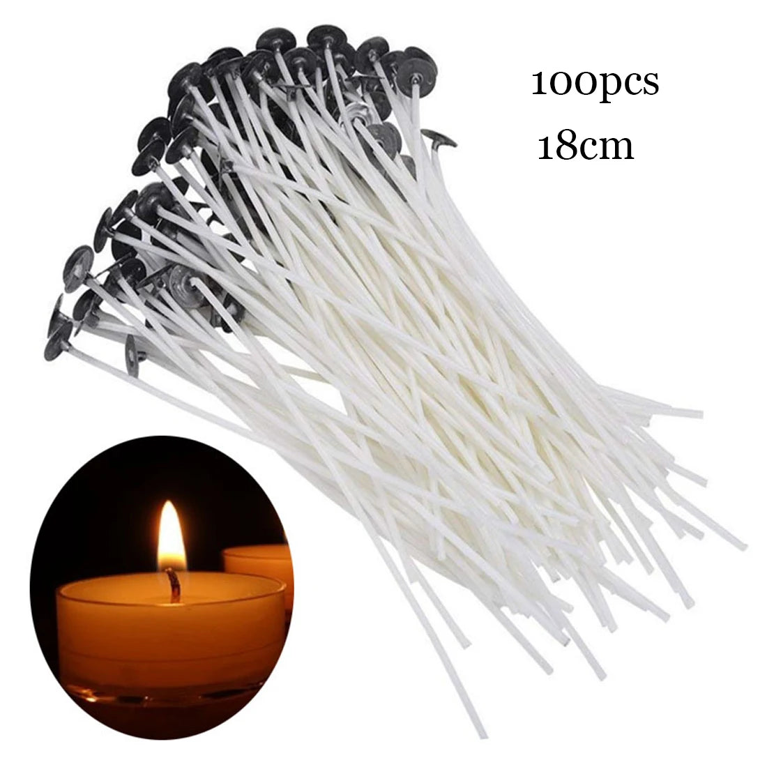 Candle Wick Sets and Kits | Pre-Tabbed Cotton Wicks, Holders and Accessories for Candle Making | Multiple Sizes