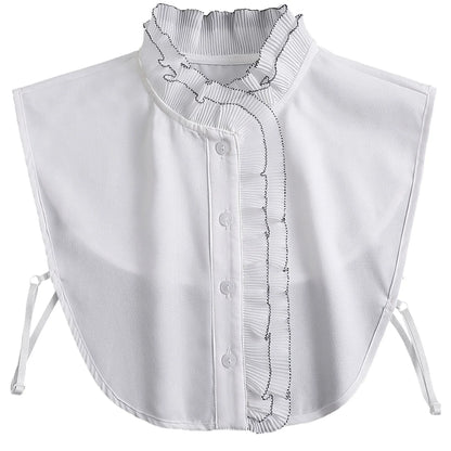 Chic 2024 Voorzijde Strik Witte Afneembare Kant Kraag voor Dames – Vintage Stijl Blouse Accessoire voor een Modebewuste Uiterlijk