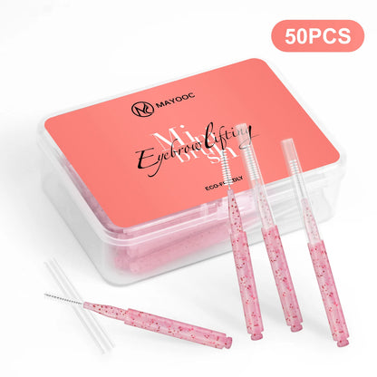 MAYOOC Mini Oogbrauwborstel Set – Wegwerp Oogbrowlifting & Permanent Borstels met Buigbare Microapplicators voor Perfecte Wimpertoepassing