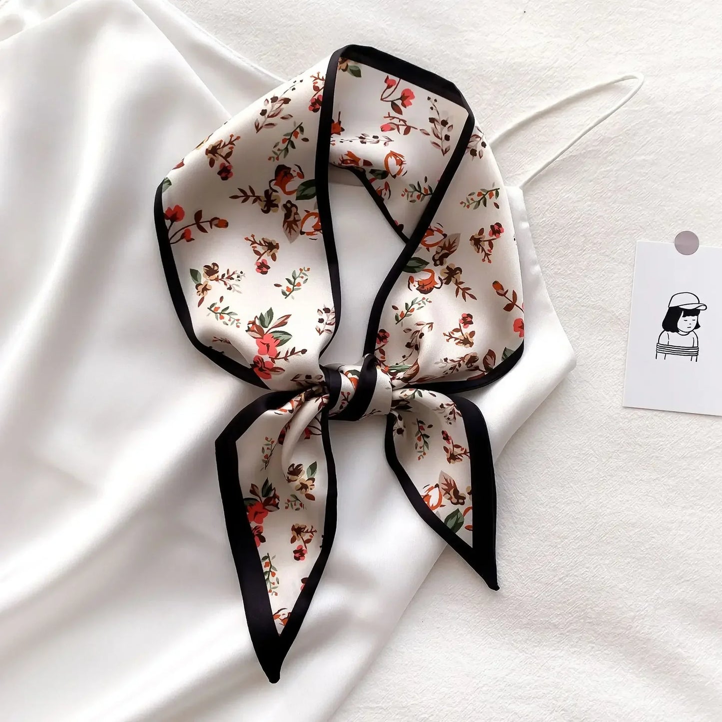 Trendy Floeiende Satijnen Zijde Haar Riem Sjaal voor Vrouwen – Stijlvolle Nekstrik, Tas Sjaal en Skinny Haarband – 2024 Collectie