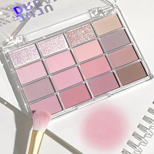 Veelzijdige 16-kleur Matte Oogschaduw Palette - Aardse Bruine Nudes voor Makkelijke Everyday Looks, Langdurige Formule