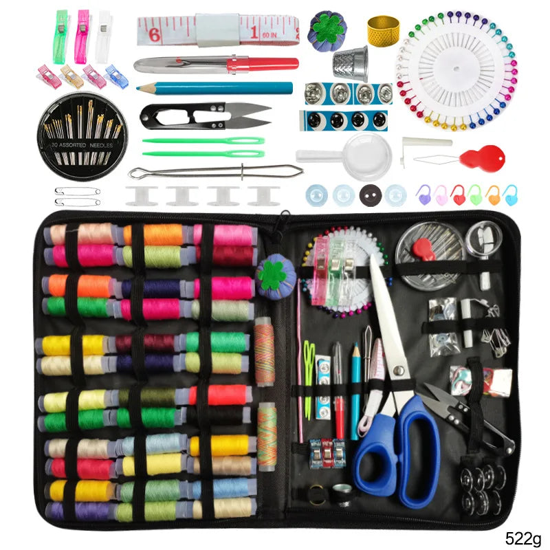 Kit de couture complet avec fils aiguilles ciseaux accessoires couture DIY maison voyage
