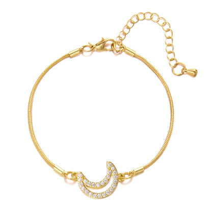 Charmante Kristallen Bloemenarmband voor Vrouwen - Y2K Zoete Meisjes' Maan Kersenbloesem Strik Zircon Luxe Sieraden Cadeau