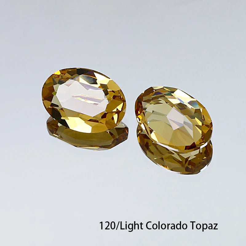 Oval K9 Crystal Pointback Rhinestones 10x14mm 13x18mm Glass Fancy Stones for Jewelry Making Nail Art Garment Decor