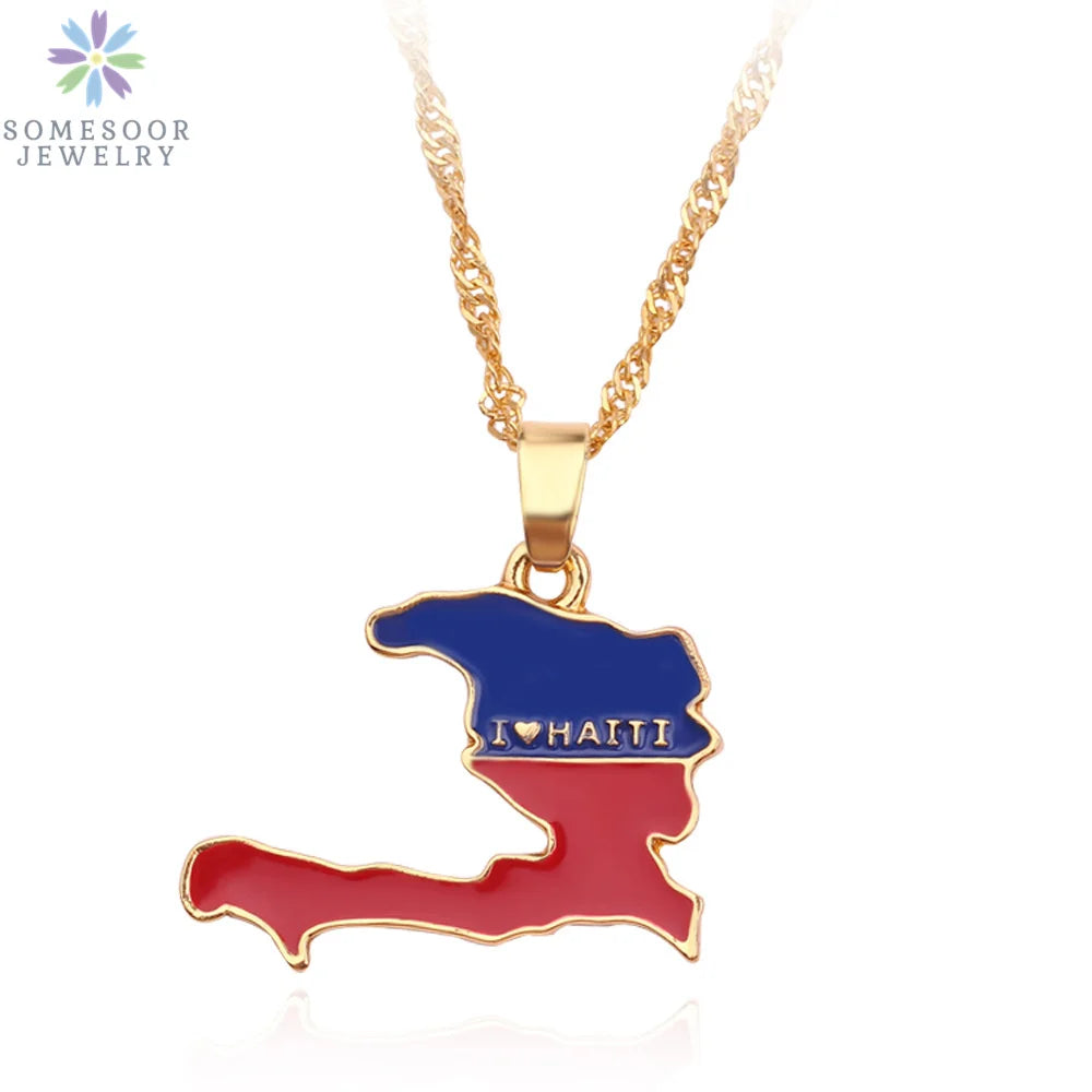 Stijlvolle SOMESOOR Afrikaanse nationale vlag ketting - Vier Nigeria, Ghana en Jamaica met hip-hop emaille hanger kettingjuwelen - Perfect cadeau voor vrouwen