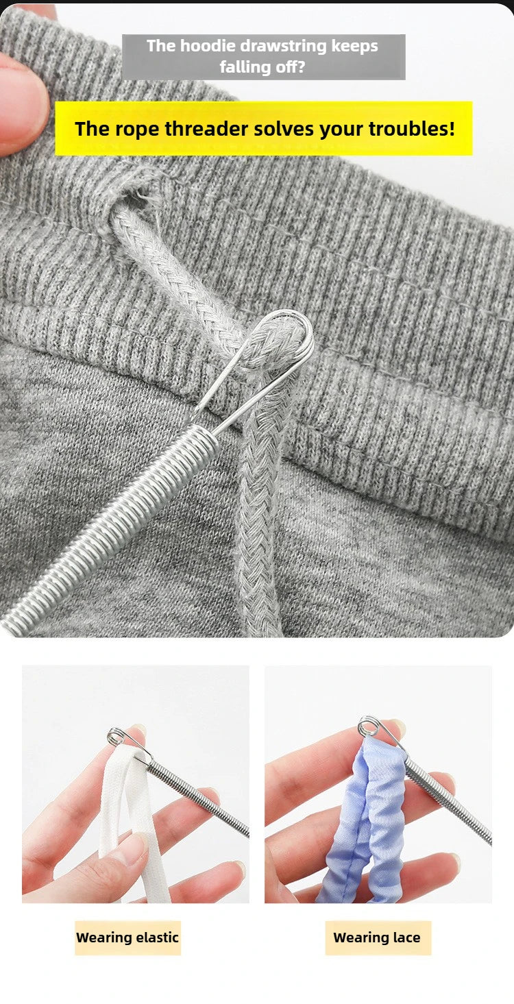 Enfile-cordon flexible en acier outil couture lacet capuche pantalon DIY mercerie