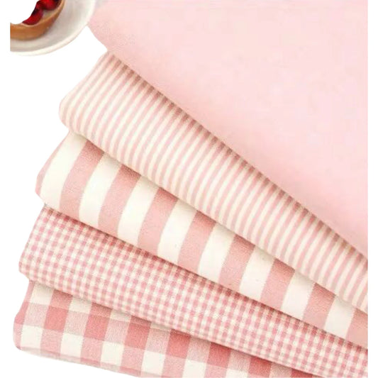 Pink Linen Cotton Fabric for Sewing Quilting Patchwork DIY Bags Baby Clothes Home Decor