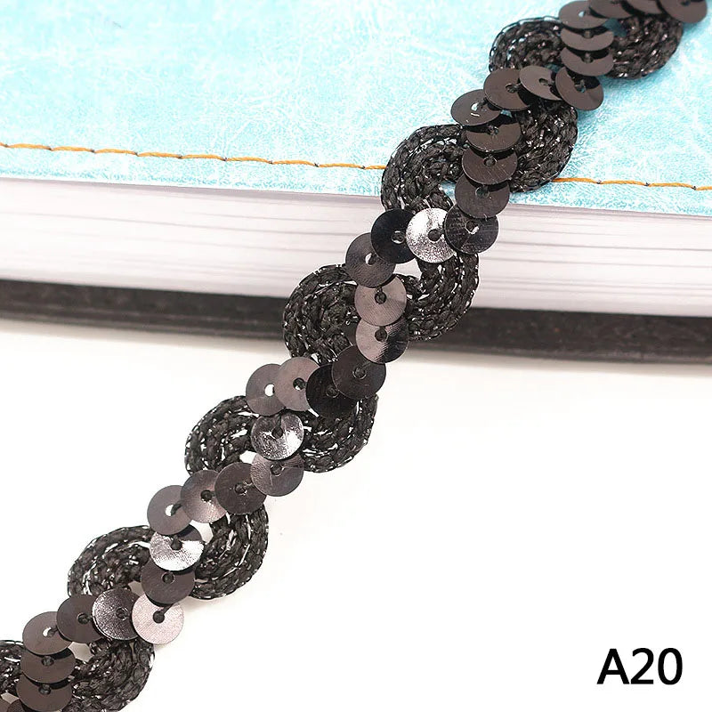 Sequin Ribbon Lace Trim 5m Sparkly Sequin Fabric Trim for Sewing Headdress Wedding Decor DIY Crafts