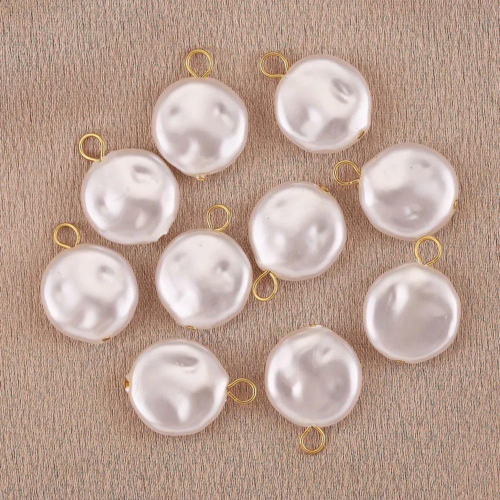 Imitation Pearl Charms for Jewelry Making Heart Round Pendants DIY Earrings Necklaces Craft Supplies