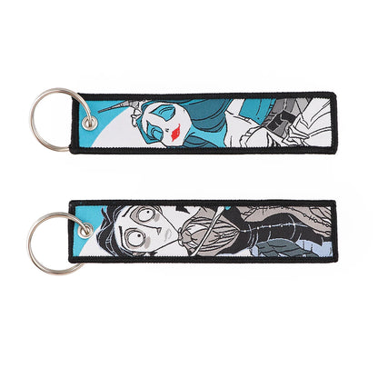 Stijlvolle Japanse Anime Geborduurde Sleutelhangers – Perfecte Sleuteltags voor Motorfietsen, Auto's en Rugzakken – Trendy Sleutelhanger Cadeaus voor Vrienden!