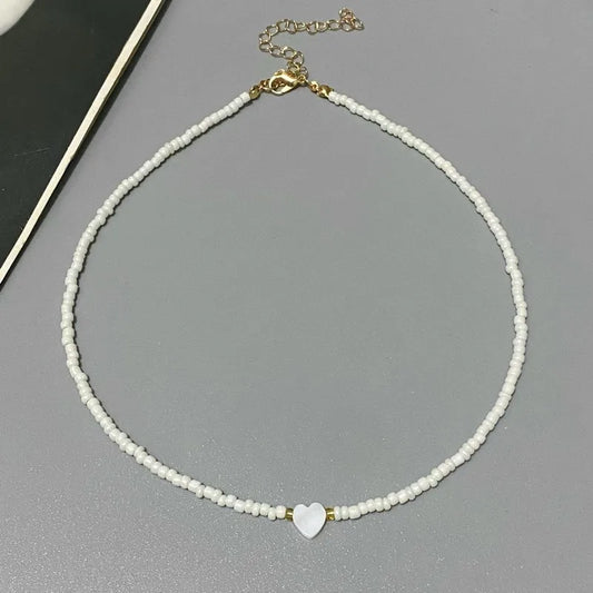 Vibrant Hart Ontwerp Zaadparel Choker Ketting voor Meisjes - Perfecte Lente/Zomer Accessoire, Ideaal voor Groothandel & Dropshipping!