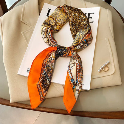 Chique 2023 Zijden Nek Sjaal met Elegante Paardenprint voor Vrouwen - Veelzijdige Vierkante Haarwraps, Foulards en Bandana Opties