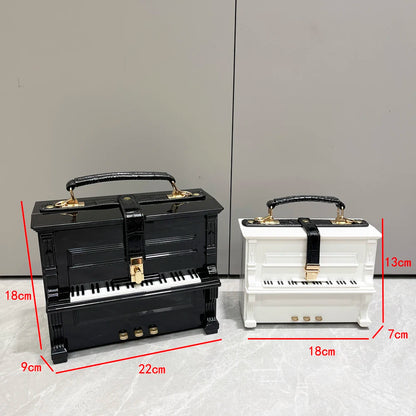Luxe Handgemaakte Piano-Vormige Schoudertas voor Dames - Chic Ontwerpershandtas en Messenger Bag voor Speciale Gelegenheden