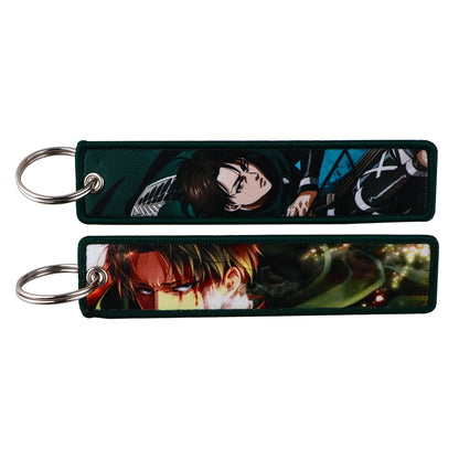 Stijlvolle Japanse Anime Geborduurde Sleutelhangers – Perfecte Sleuteltags voor Motorfietsen, Auto's en Rugzakken – Trendy Sleutelhanger Cadeaus voor Vrienden!