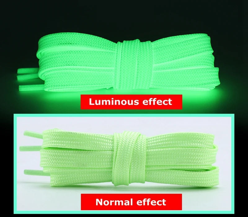 Levende Luminieuze Platte Veters - 6 Kleurkeuzes voor Elke Gelegenheid, Perfect voor Alle Schoenen! Ideaal voor Feesten, Nachtlopen en Unisex Stijl - 1 Paar