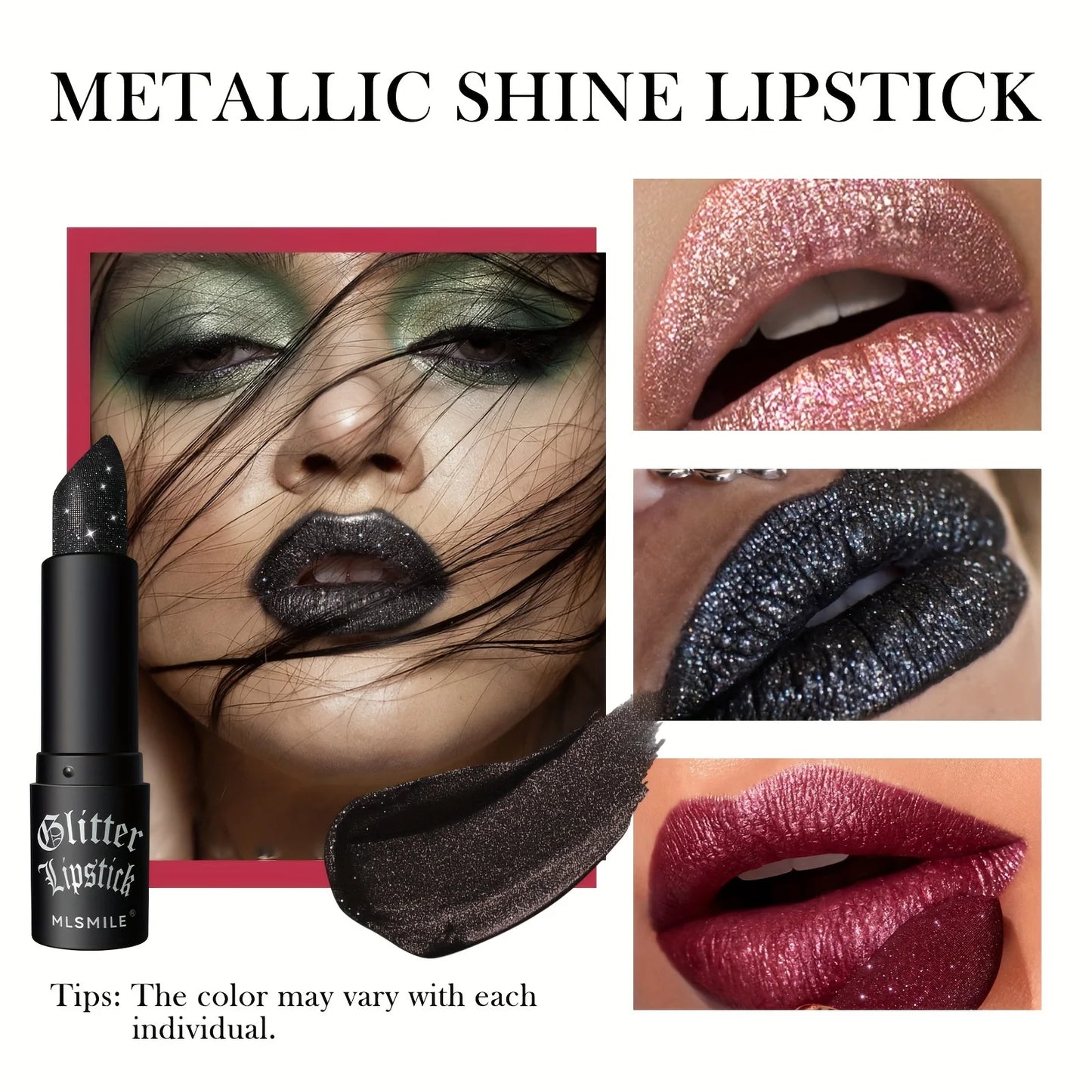Ongelooflijke 7-Kleur Glitter Lippenstift: Hydraterend, Sprankelende Glans met Niet-Plakkende Formule voor een Gedurfde Metalen Afwerking