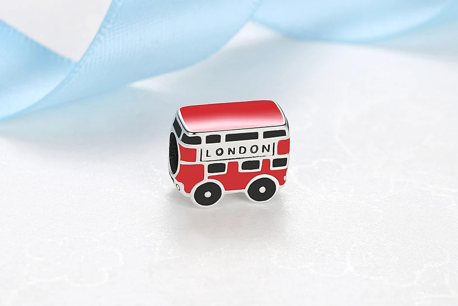 925 Sterling Silver London Bus Charm Bead
