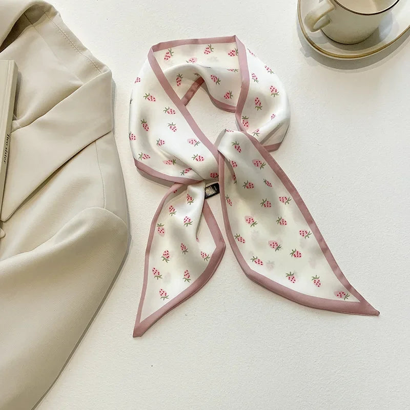 Trendy Floeiende Satijnen Zijde Haar Riem Sjaal voor Vrouwen – Stijlvolle Nekstrik, Tas Sjaal en Skinny Haarband – 2024 Collectie