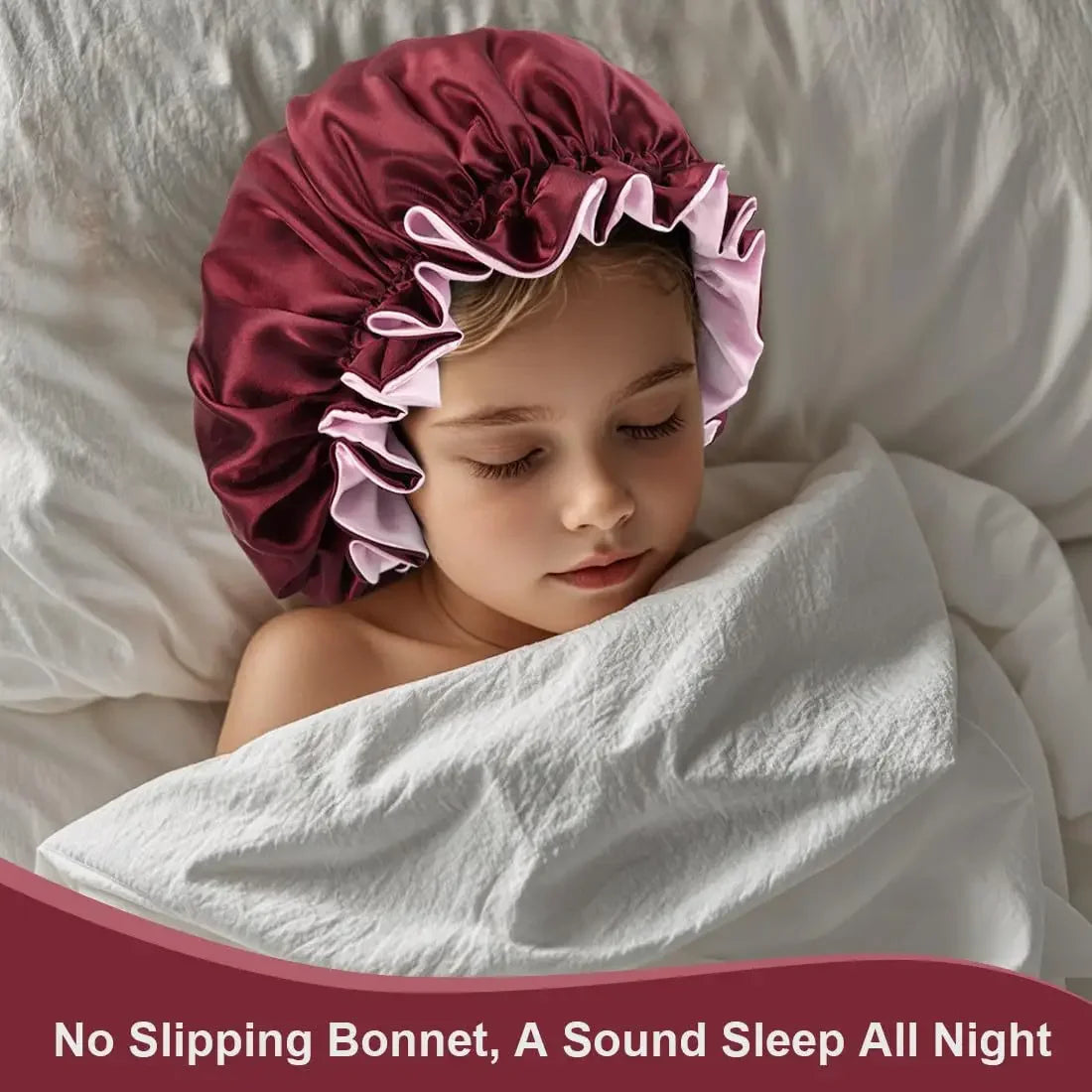 Double Layer Silk Satin Bonnet Lady Night Sleep Hats Fashion Shower Cap Head Cover for Women