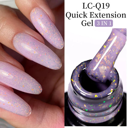 LILYCUTE 7ML Snelle-Extensions Nagelgel - Semi-permanente Acryl Kristalwit & Helder Nude Nagellak voor Prachtige UV Opbouw