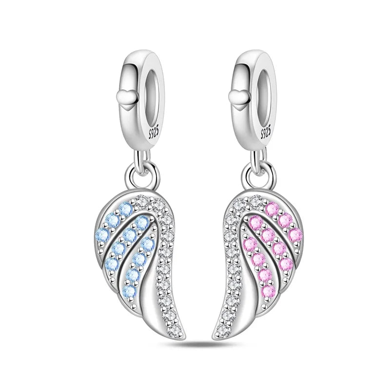 925 Sterling Silver Puzzle Charms Bead with Zircon Inlay DIY Bracelet Pendant Jewelry Making Supplies