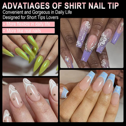 Elegante Amandel Franse Coffin Zachte Gel Nepvalse Nageltips - Volledige Bedekking Semi-Matte Extensions voor een Gepolijst Uiterlijk