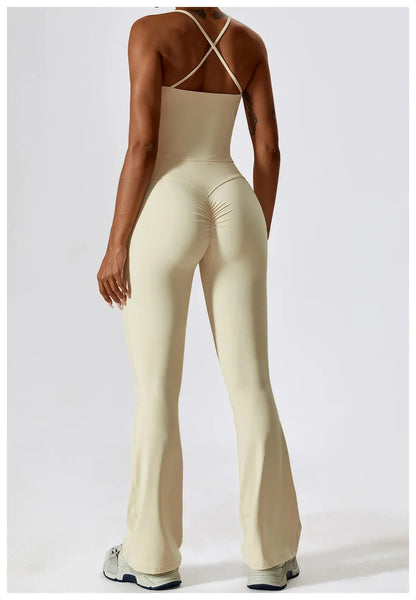 Til je training naar een hoger niveau: 2-delige dames yoga set met hoge taille flare leggings en stijlvolle mouwloze vest top voor ultiem comfort en prestaties