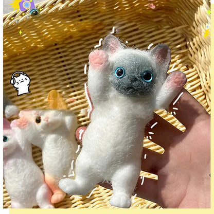 Schattige Extra Grote Flocking Kat Stressverlichting Speelgoed - Perfect Sensory Fidget voor Kinderen en Volwassenen! Ideaal voor Angsten en Ontspanning, Knijp je Zorgen Weg!