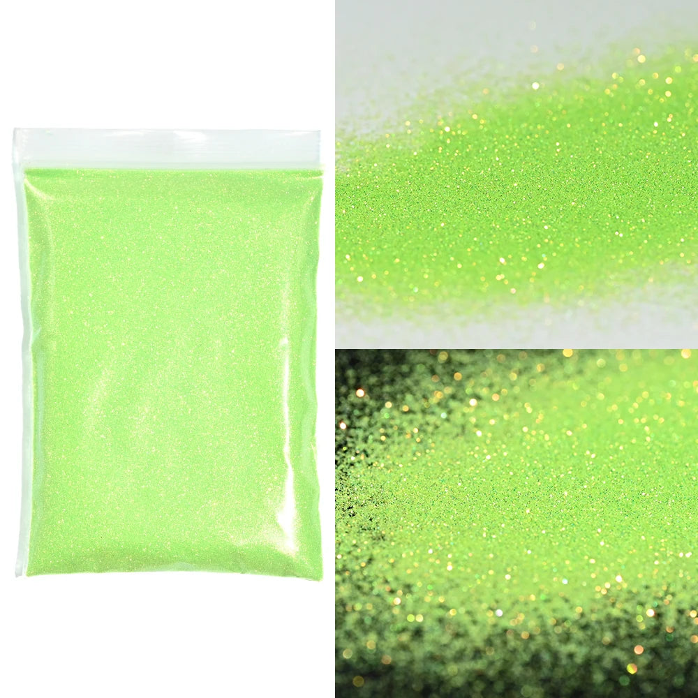 10g Blauw Groene Gloei-in-het-Donker Nagelpoeder - Luminieuze Pigmentstof voor Indrukwekkende Sieraden en Knutsel Decoraties