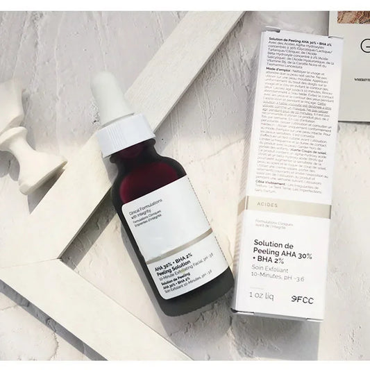 Revitaliseer je huid: 2024 30ml AHA 30% + BHA 2% Gezichtspeelingoplossing voor het verfijnen van poriën & hydratatie met hyaluronzuur