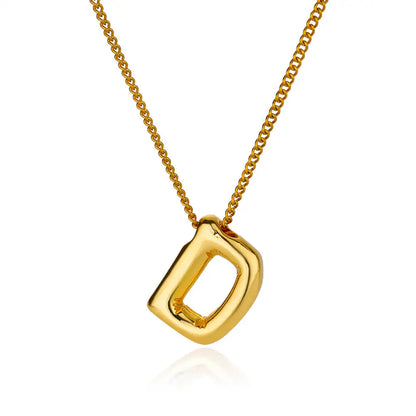 Stijlvolle Chunky Initial Hangertjes Kettingen voor Vrouwen - Gouden RVS A tot Z Bedels, Waterdichte Sieraden Perfect als Verjaardagscadeaus!