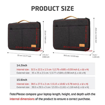 Stijlvolle Schokbestendige Laptop Sleeve Bag voor 14-15,6 Inch Notebooks - Perfecte Aktetas voor Zakenreizen