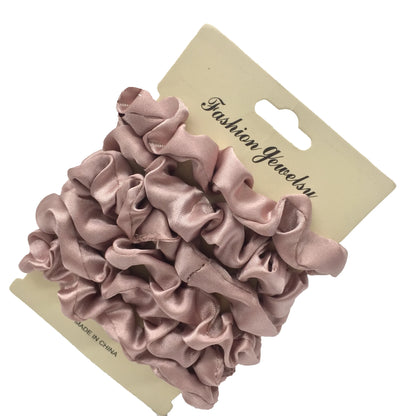 Charmante Satijnen Haarelastiekjes Set - 6 of 5 Stuks Schattige Paardenstaart Accessoires in Zwart voor Stijlvolle Vrouwen