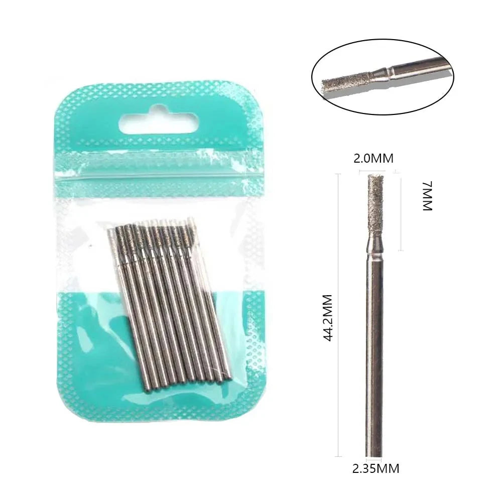 Ultimate 10-delige Diamanten Vijl Bit Set voor Perfecte Manicure & Pedicure met Elektrische Machine - Inclusief Borstel en Freesgereedschap