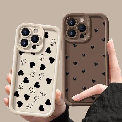 Stijlvolle Matte Hart Motief Telefoonhoes voor iPhone 16, 15, 14 Pro Max, 16E, 13, 12, 11, Mini, 7, 8 Plus, XR, XS Max en SE - Zachte en Schokbestendige Bescherming!