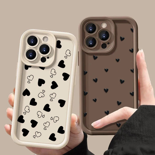 Stijlvolle Matte Hart Motief Telefoonhoes voor iPhone 16, 15, 14 Pro Max, 16E, 13, 12, 11, Mini, 7, 8 Plus, XR, XS Max en SE - Zachte en Schokbestendige Bescherming!