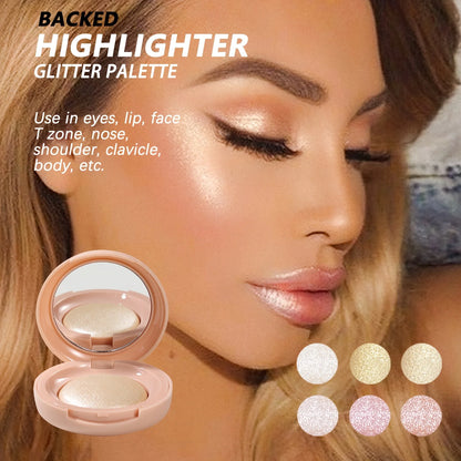 Stralende Glow Highlighter Palette, Luminous Pearl Shimmer Finish, Zijdeachtige Gebakken Poeder voor een Natuurlijke Glans