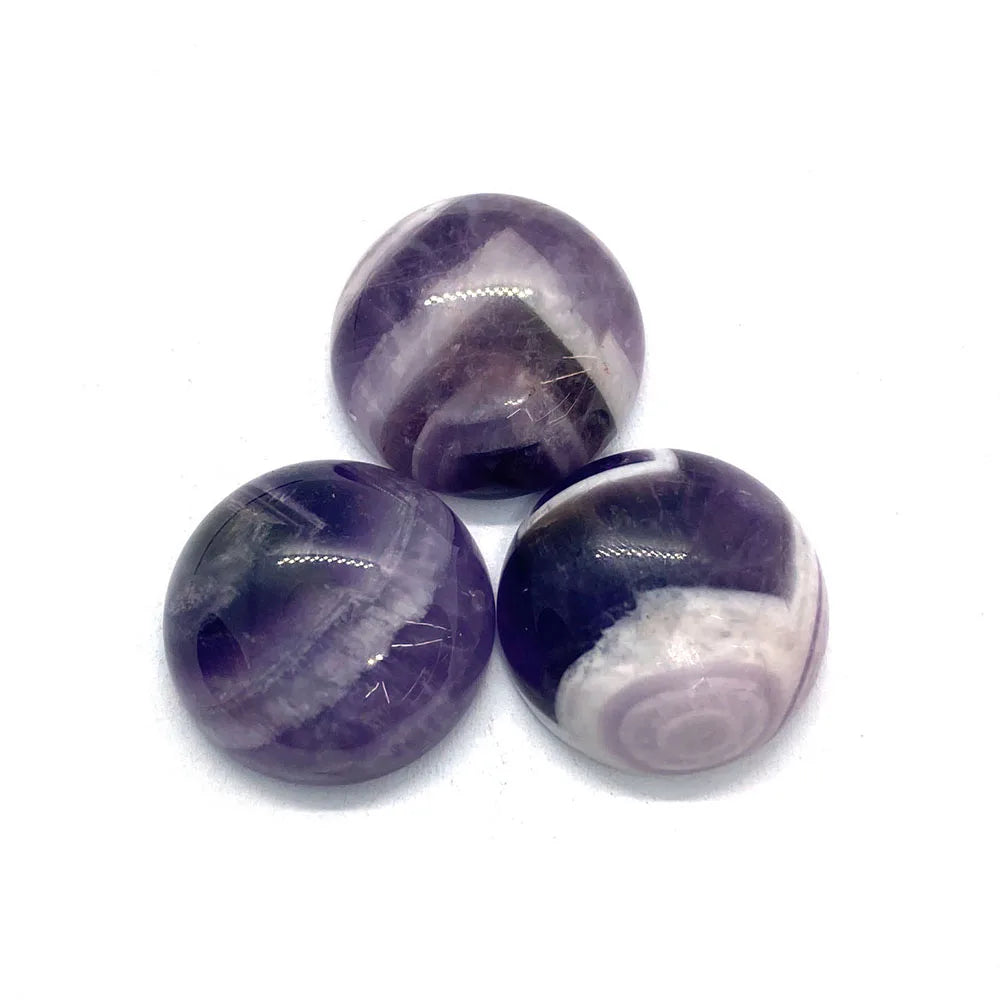 Round Natural Stone Cabochons 4-25mm Flat Back Gemstone Cabs 10pcs for Jewelry Making Rings Earrings Pendants