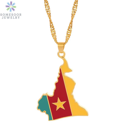 Stijlvolle SOMESOOR Afrikaanse nationale vlag ketting - Vier Nigeria, Ghana en Jamaica met hip-hop emaille hanger kettingjuwelen - Perfect cadeau voor vrouwen