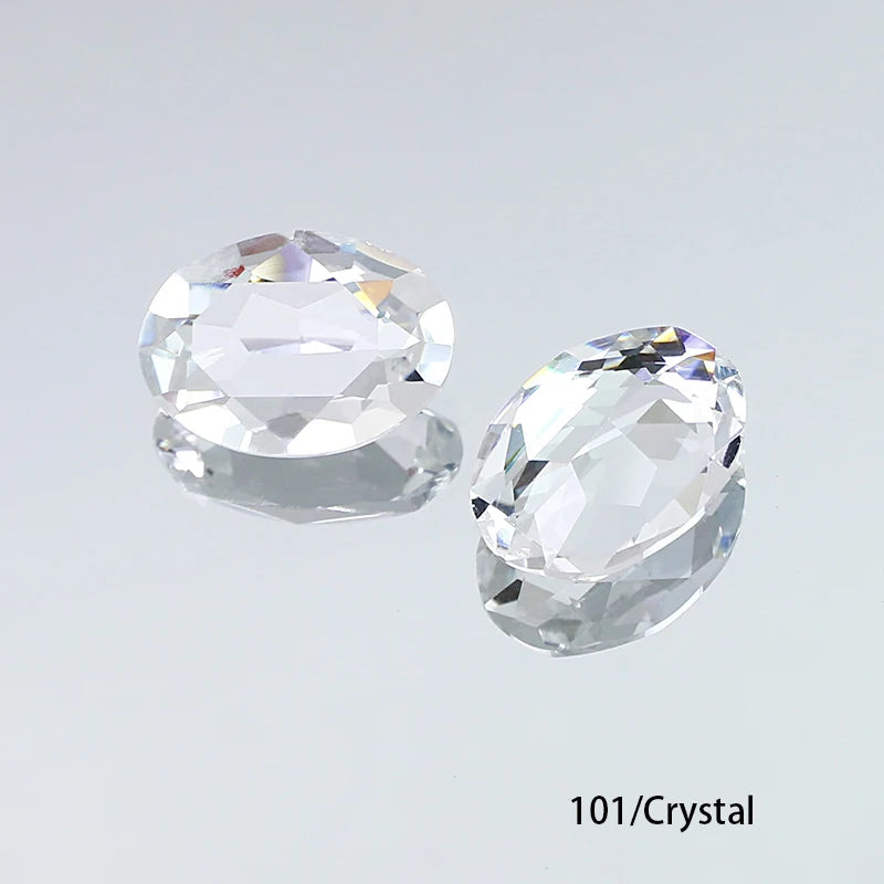 Oval K9 Crystal Pointback Rhinestones 10x14mm 13x18mm Glass Fancy Stones for Jewelry Making Nail Art Garment Decor