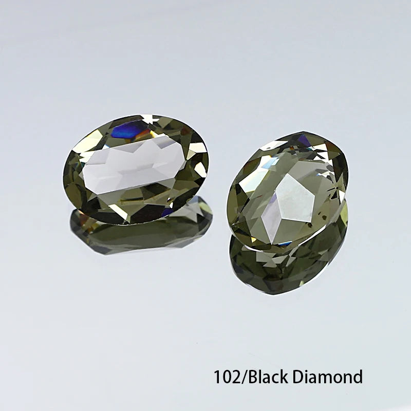 Oval K9 Crystal Pointback Rhinestones 10x14mm 13x18mm Glass Fancy Stones for Jewelry Making Nail Art Garment Decor