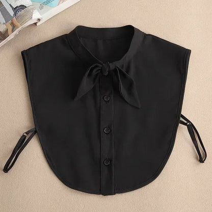 Chic 2024 Voorzijde Strik Witte Afneembare Kant Kraag voor Dames – Vintage Stijl Blouse Accessoire voor een Modebewuste Uiterlijk