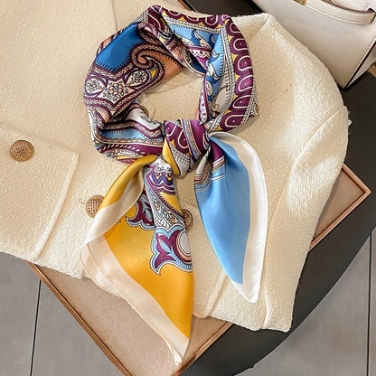 Chique 2023 Zijden Nek Sjaal met Elegante Paardenprint voor Vrouwen - Veelzijdige Vierkante Haarwraps, Foulards en Bandana Opties